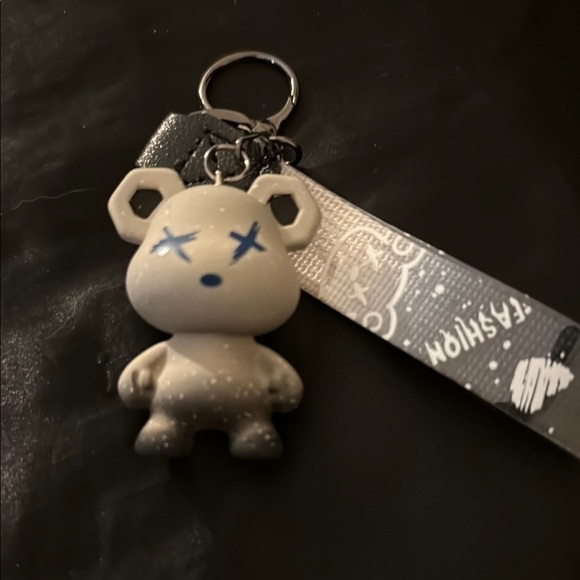 Gray Plush Key & Card Holder with Keychain - Picture 1 of 2